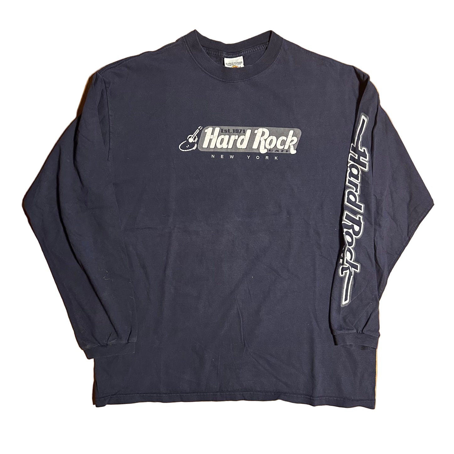 90’s Hard Rock Cafe New York Navy Blue Longsleeve Shirt - Large - 23” x 28”