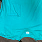 80/90’s 50/50 Turquoise Blank Pocket Tshirt - Small - 18” x 27”