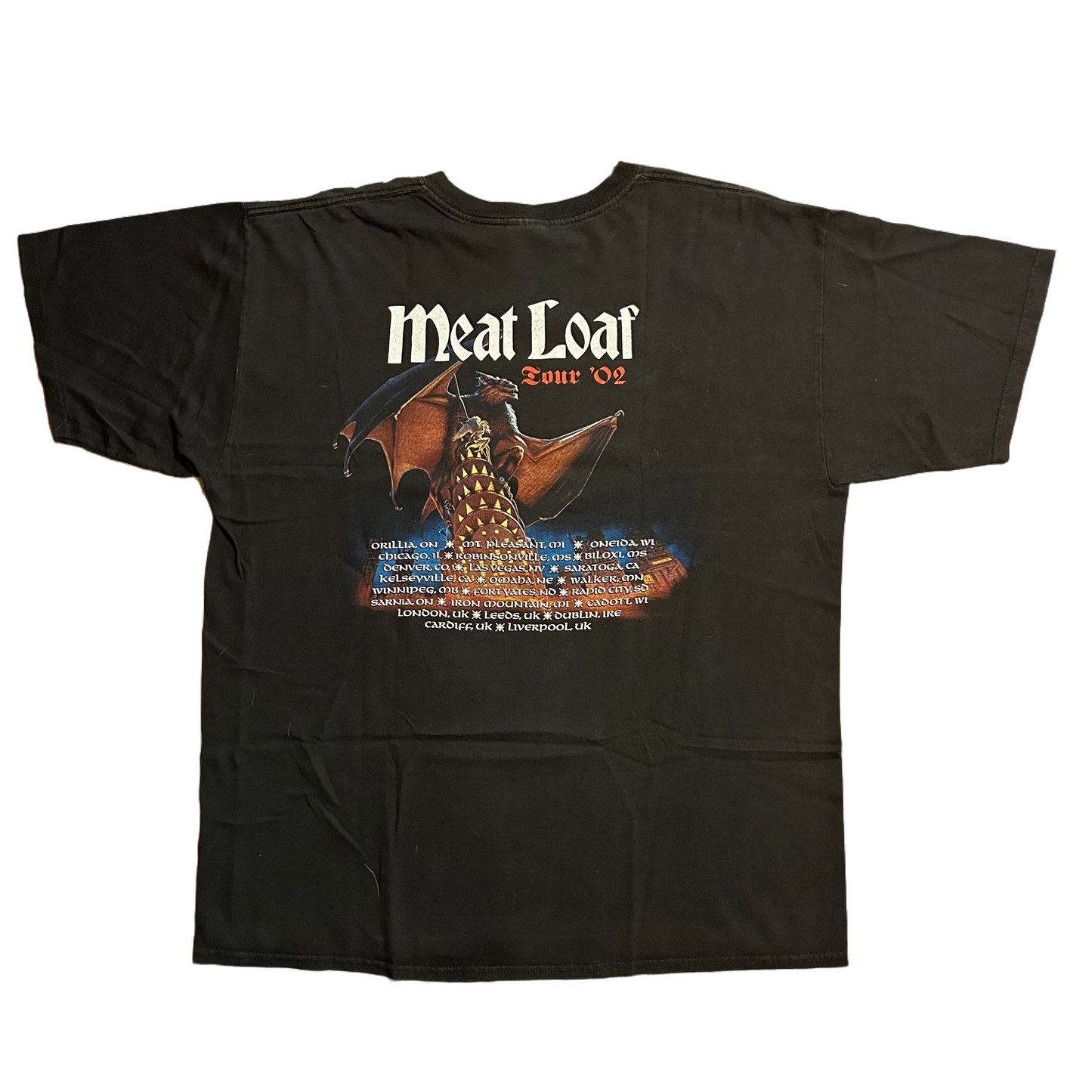 Gildan 2002 Meat Loaf Band Rock Tour Music Tshirt - XLarge - 24” x 30”