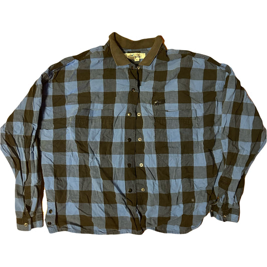 Chaus Sport Button Up Down Overshirt Flannel Cotton Formal Collared Shirt - Boxy XLarge - 26” x 25.5”