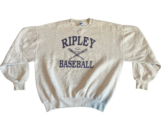 90's Russell Athletics Ripley Baseball Crewneck Sweatshirt - XLarge - 25" x 24.5"