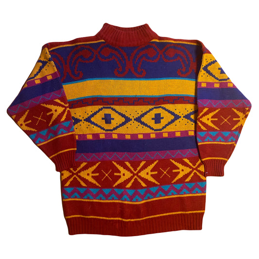 80/90’s Gitano Ma Acrlic Patterned Sweater - Large - 23” x 29”