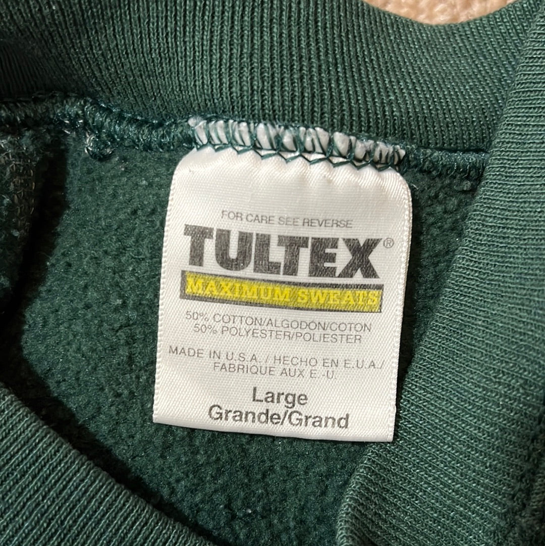 90’s Tultex Blank Green Crewneck Sweatshirt - Medium - 20” x 25”