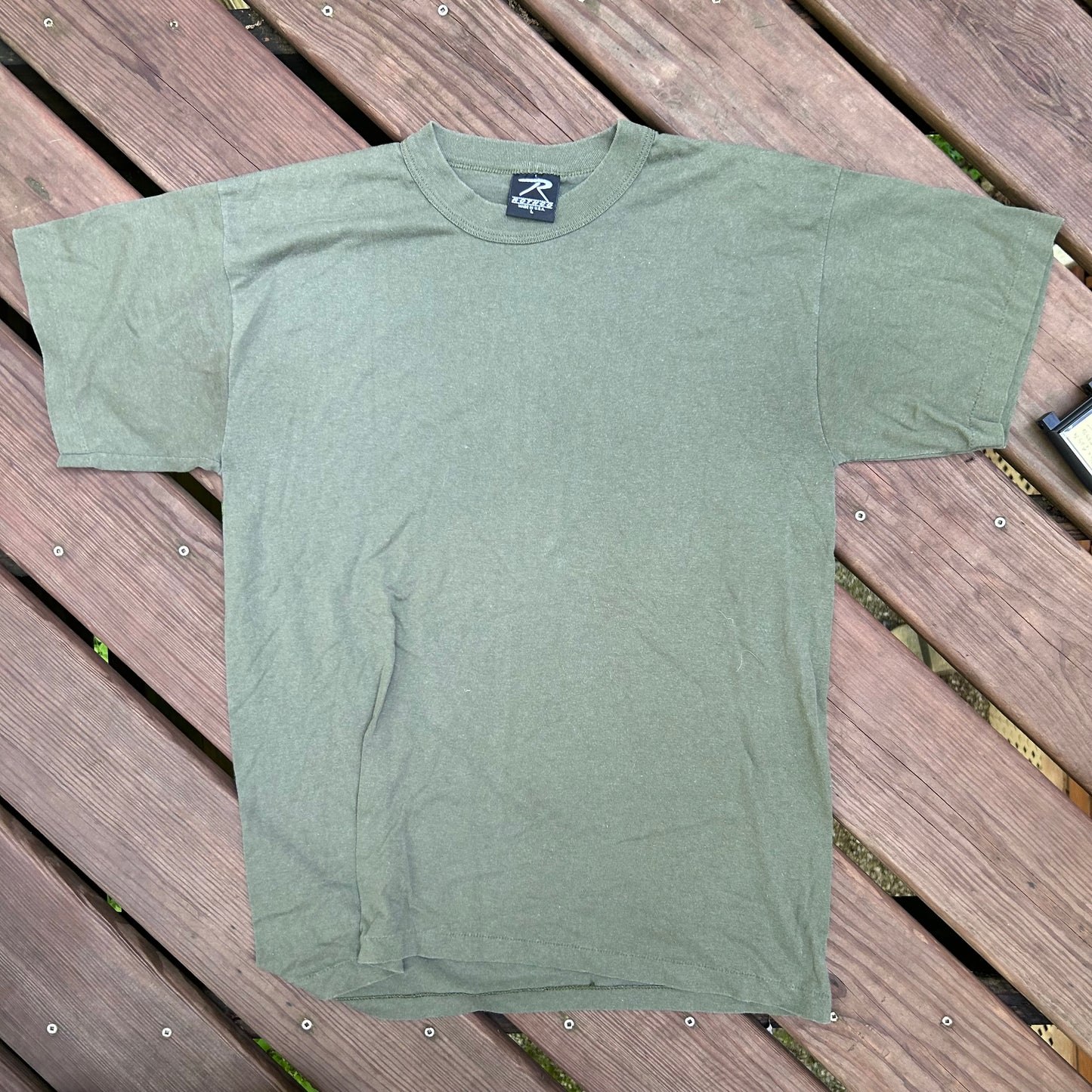 90’s Rothco Green Brown Blank Tshirt - Medium - 19” x 28”