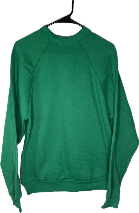 90’s Tultex Blank Green Crewneck Sweatshirt - Medium - 21” x 26.5”