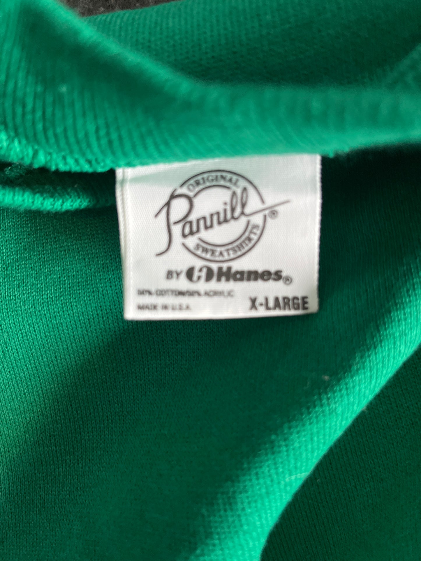 90's Hanes Parrill Blank Green Crewneck Sweatshirt - Large - 22" x 27.5"