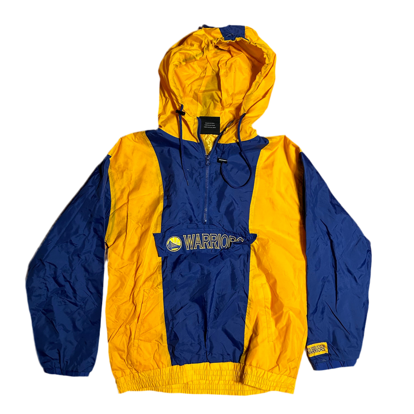 NBA Golden State Warriors Anorak Windbreaker Rain Jacket Coat - Medium - 21” x 25”