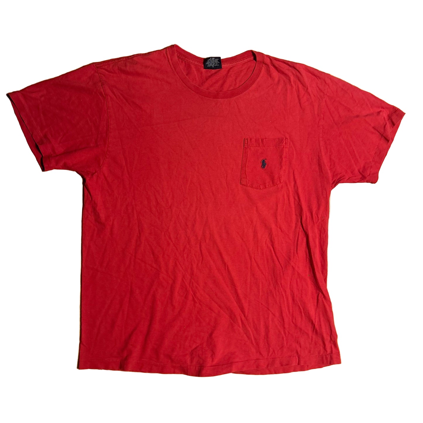 Polo Ralph Lauren Red Pocket Logo Embroidered Tshirt - Large - 22.5” x 29.5”