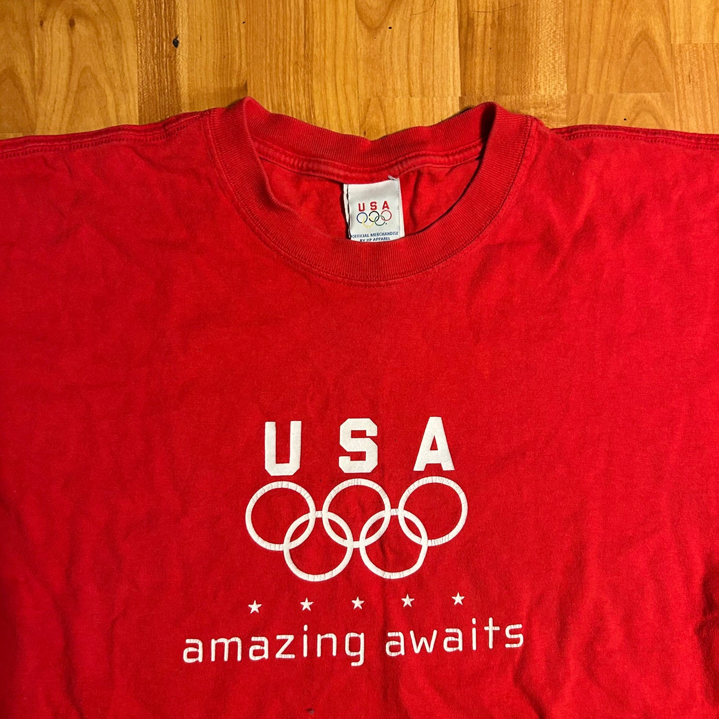 USA XP Apparel Amazing Awaits Red Olympic Tshirt - Medium - 21” x 28”