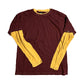 90’s Prana Longsleeve Maroon Yellow Blank Shirt - Medium - 21.5” x 27.5”