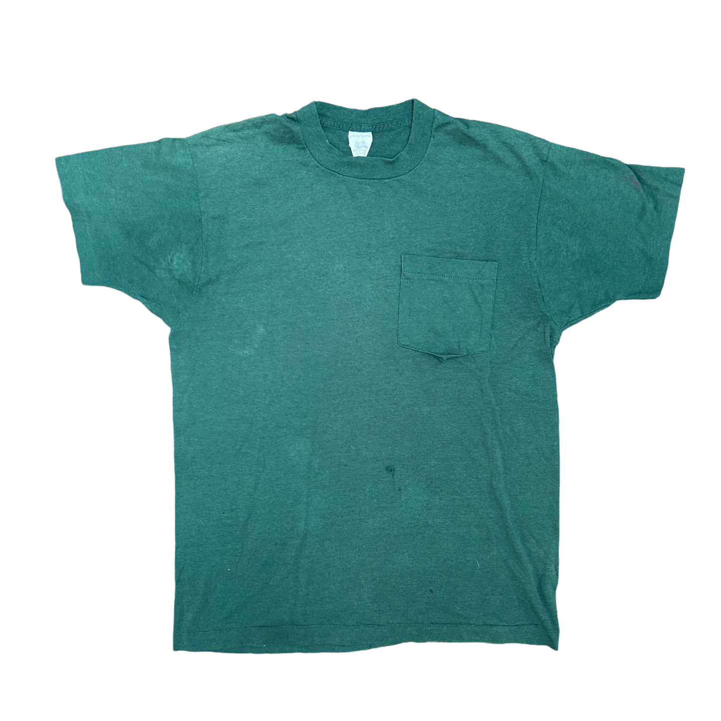 90’s FOTL Green Blank Pocket Tshirt - Small - 19” x 27”