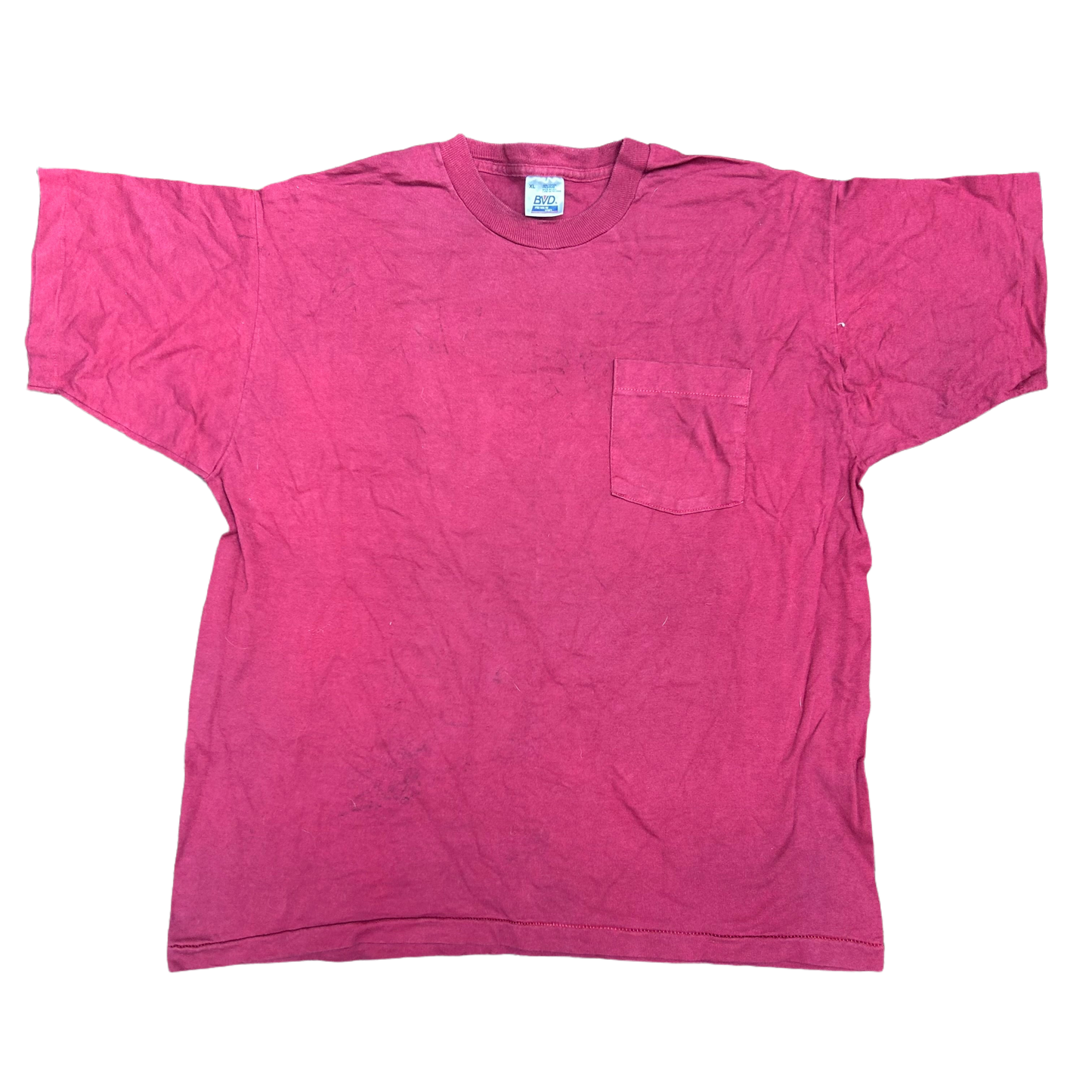 90’s BVD Pocket Red Blank Tshirt - XLarge - 23” x 28.5”