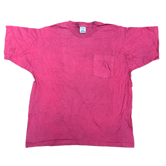 90’s BVD Pocket Red Blank Tshirt - XLarge - 23” x 28.5”