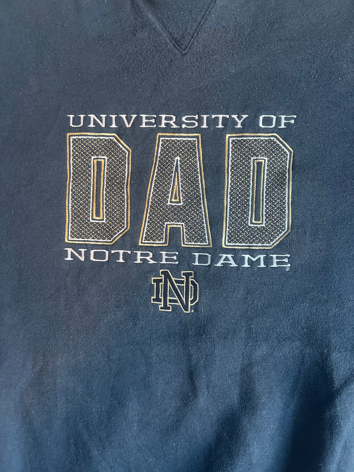 90's St Clair Apparel University of Notre Dame Dad Crewneck Sweatshirt - XLarge - 24" x 28"