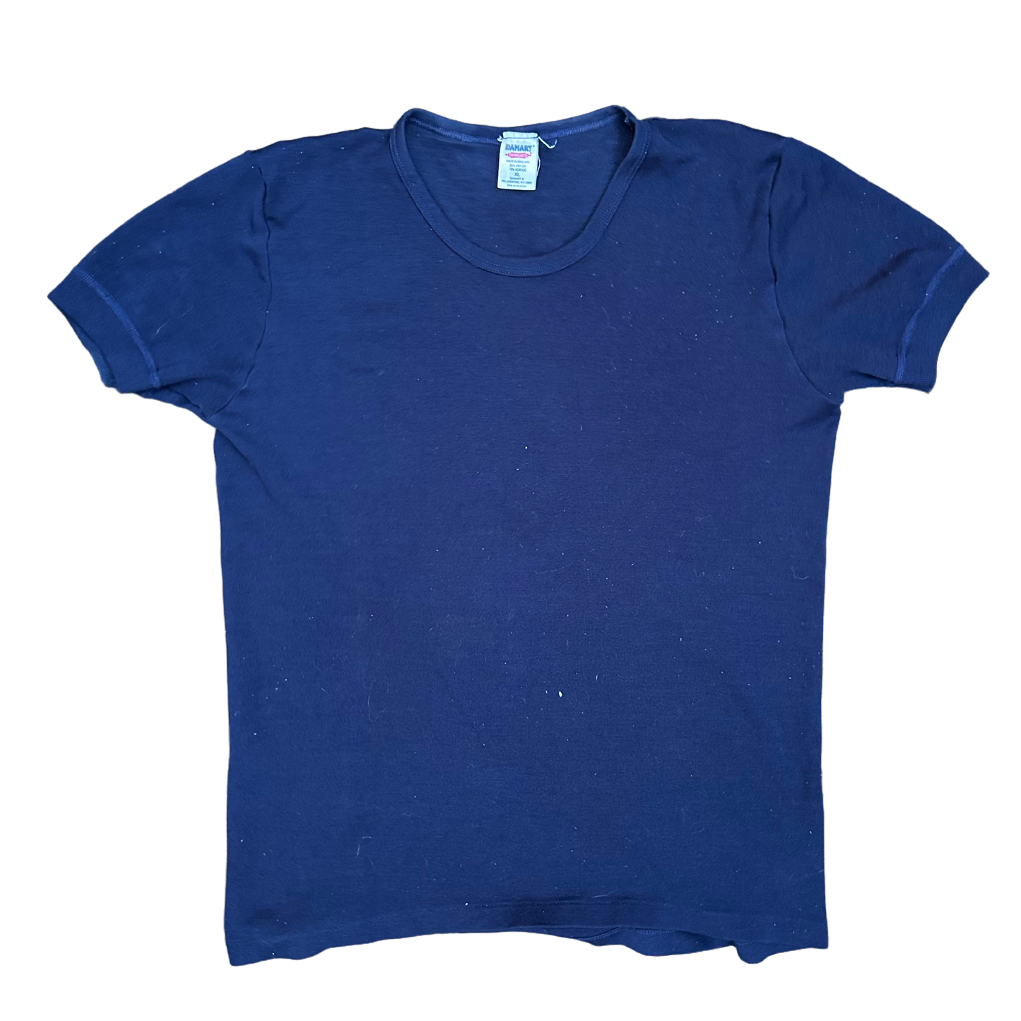 80/90’s Damart Blank Navy Tshirt - Medium - 20” x 27.5”