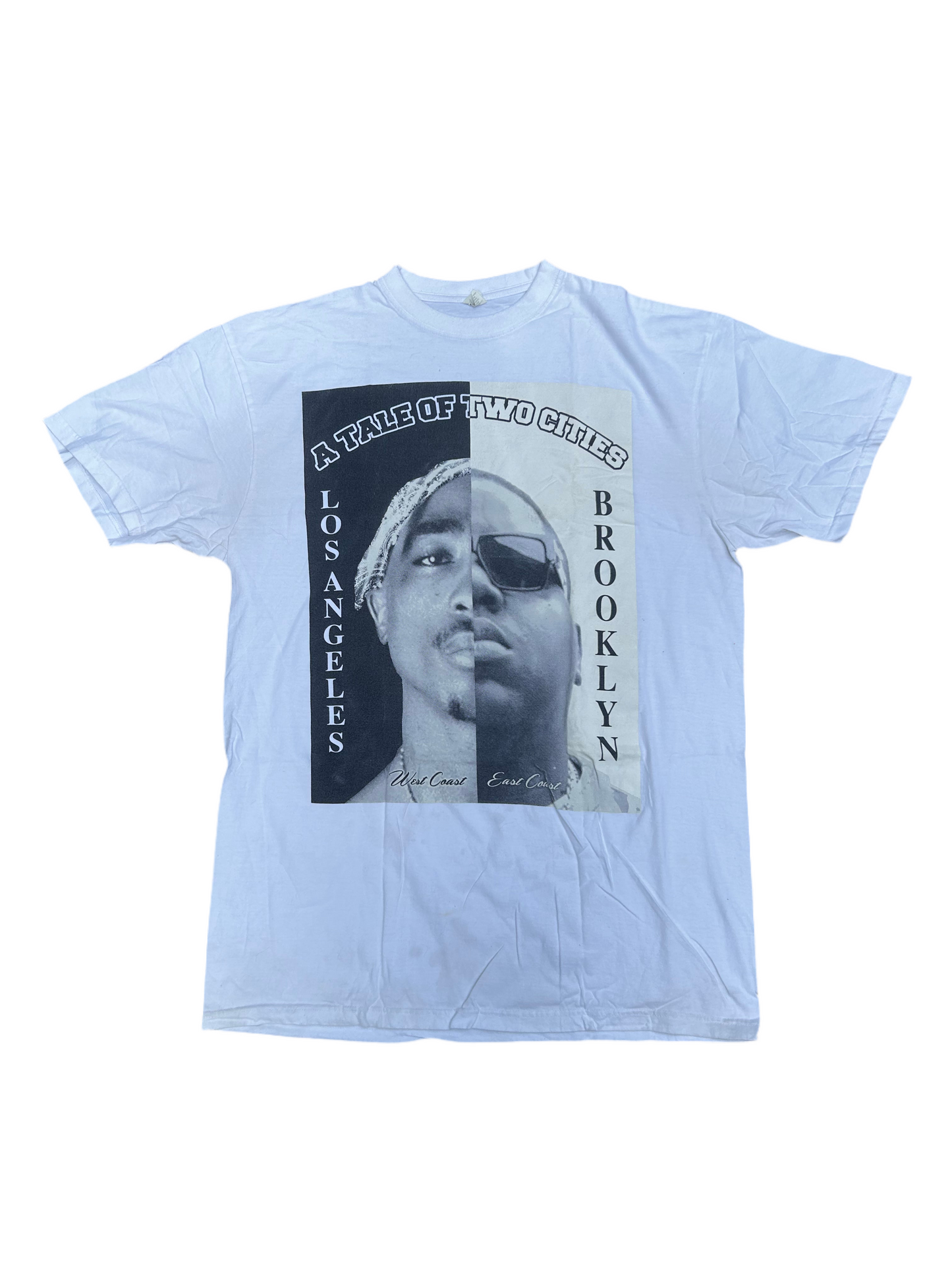 Flying Horse A Tale of Two Cities Rap Biggie Tupac Tshirt - XLarge - 23” x 34”