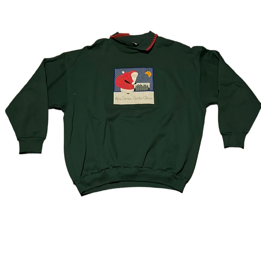 80's Here Comes Santa Claus Crewneck - XLarge - 24” x 27”