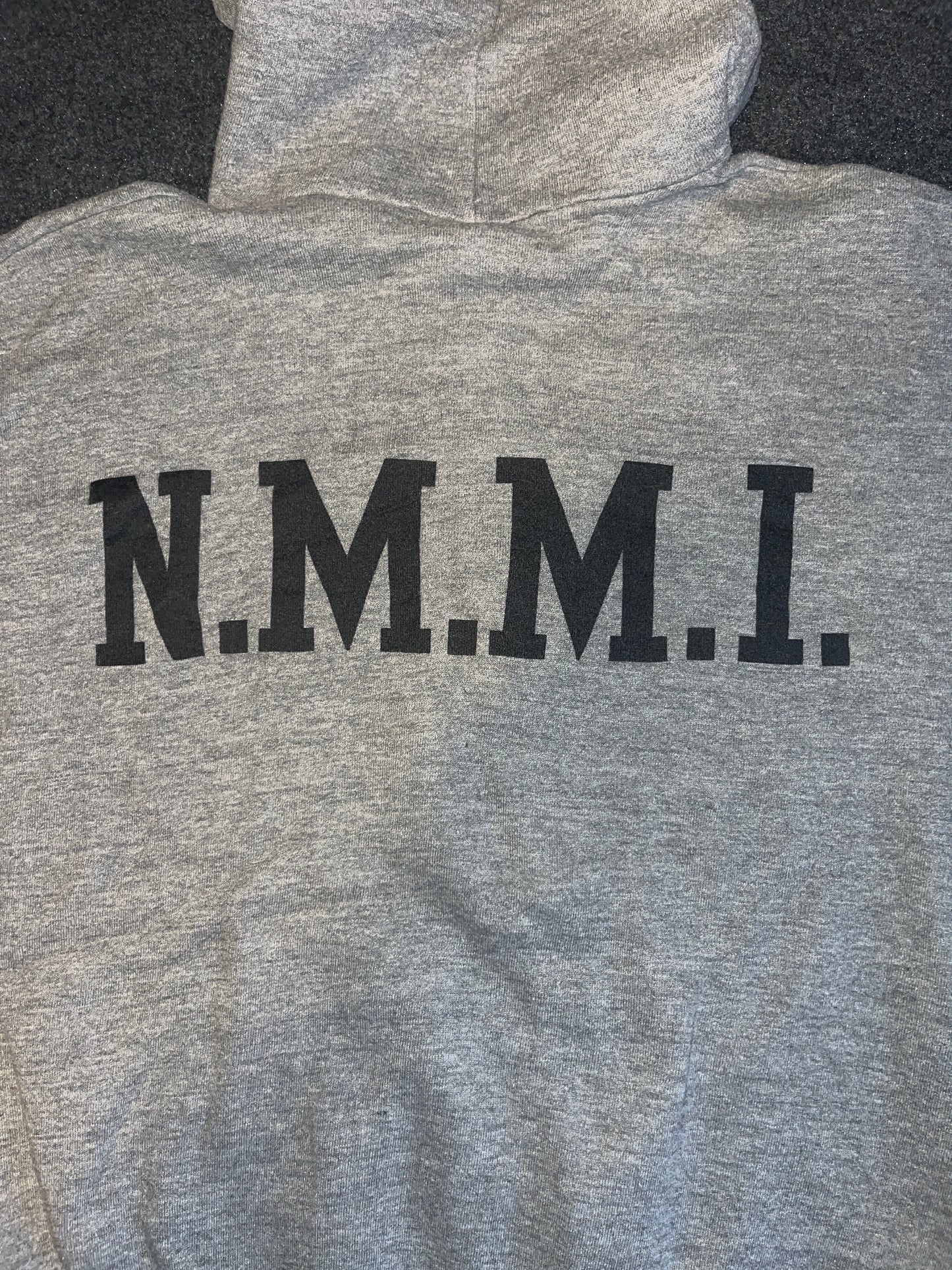 90's Jerzees Russell Athletic NMMI Zip Up Hooded Sweatshirt - Large - 22.5" x 23"