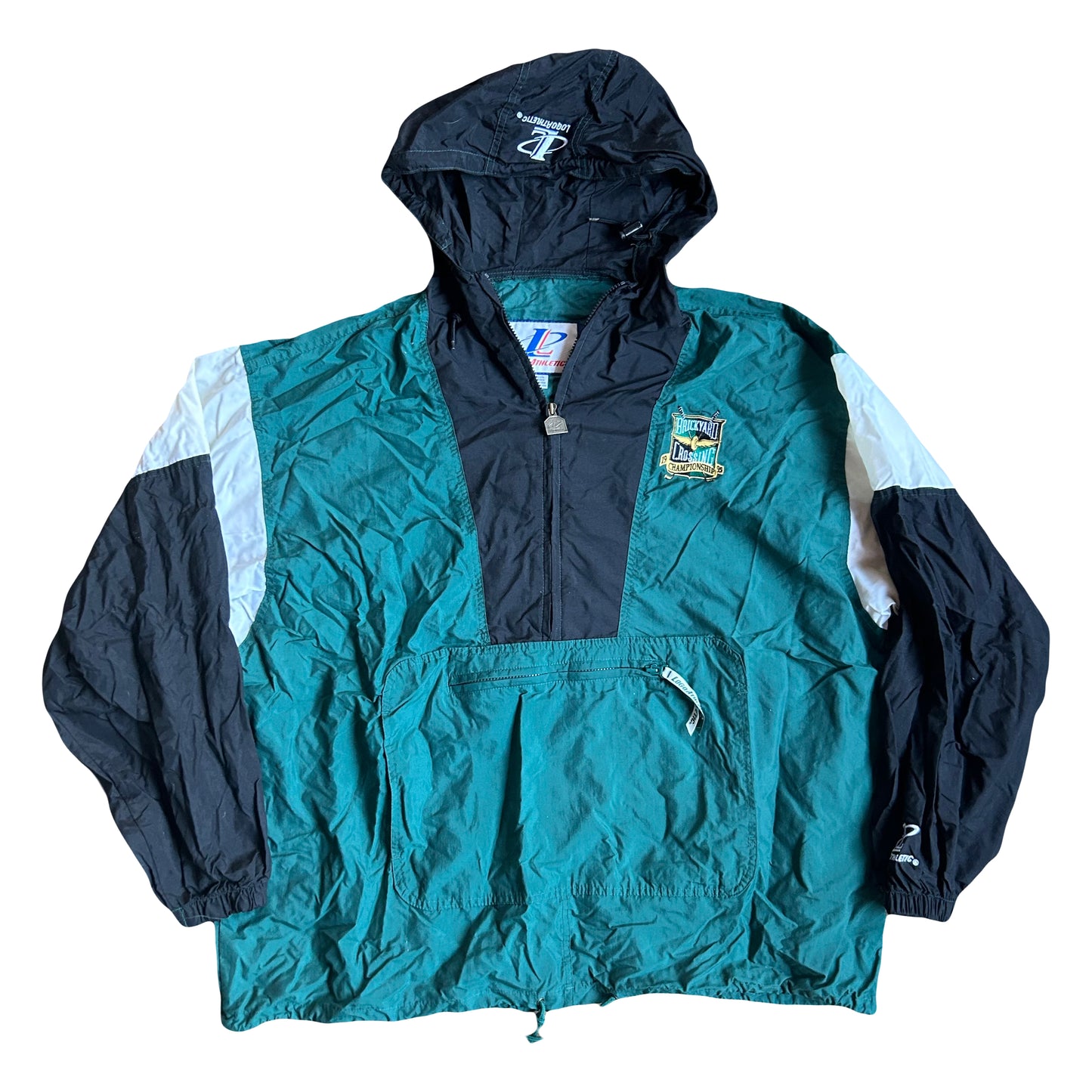 90’s LogoAthletic Brickyard Crossing Championship Racing Windbreaker Jacket - Boxy XLarge - 30” x 32”