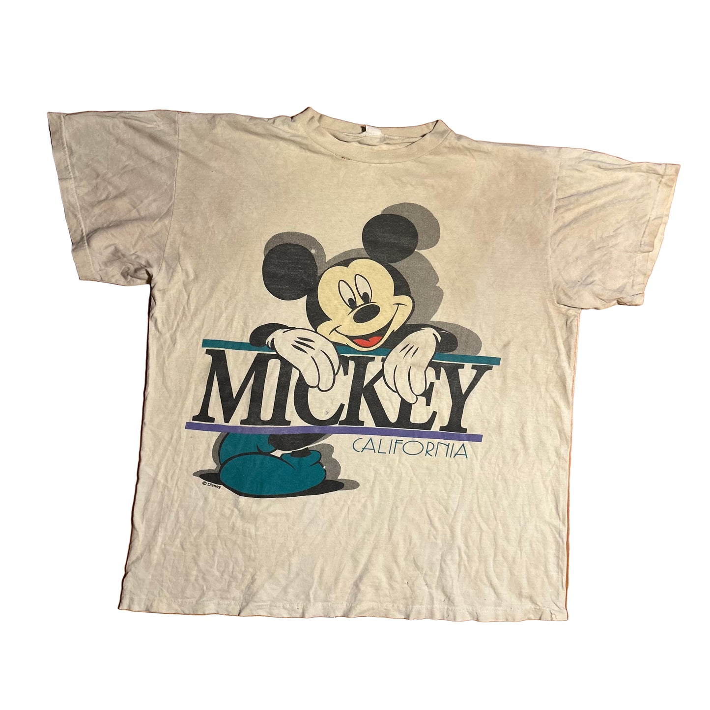 80/90’s Disney Mickey California White Tshirt - XLarge - 25” x 29”
