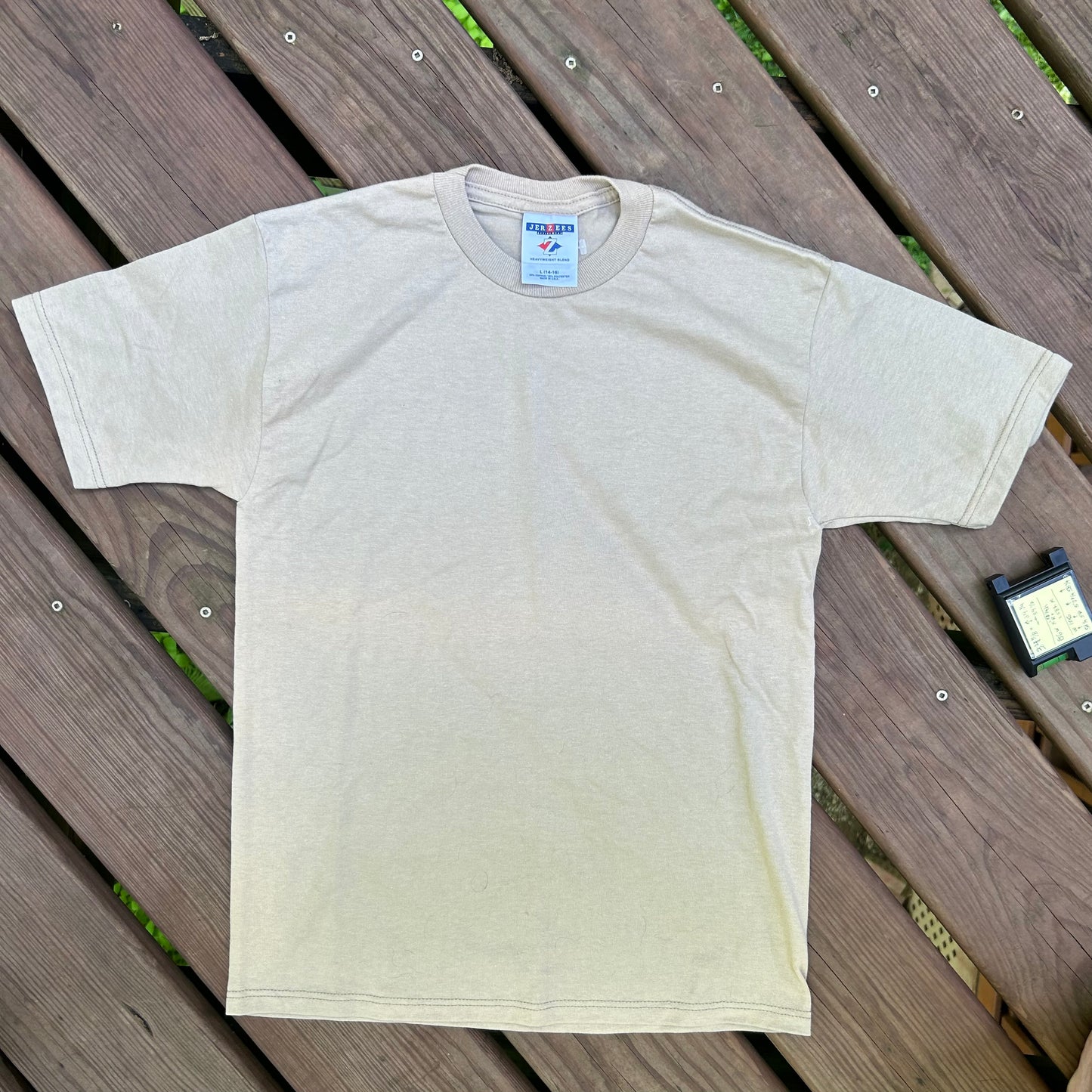 90’s Jerzees Tan Blank Tshirt - XSmall - 17” x 25”