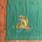 Polo Ralph Lauren Cotton Himal Lion Tiger Embroidered Custom Green Collared Short Sleeve Polo Shirt - Large - 23” x 27”