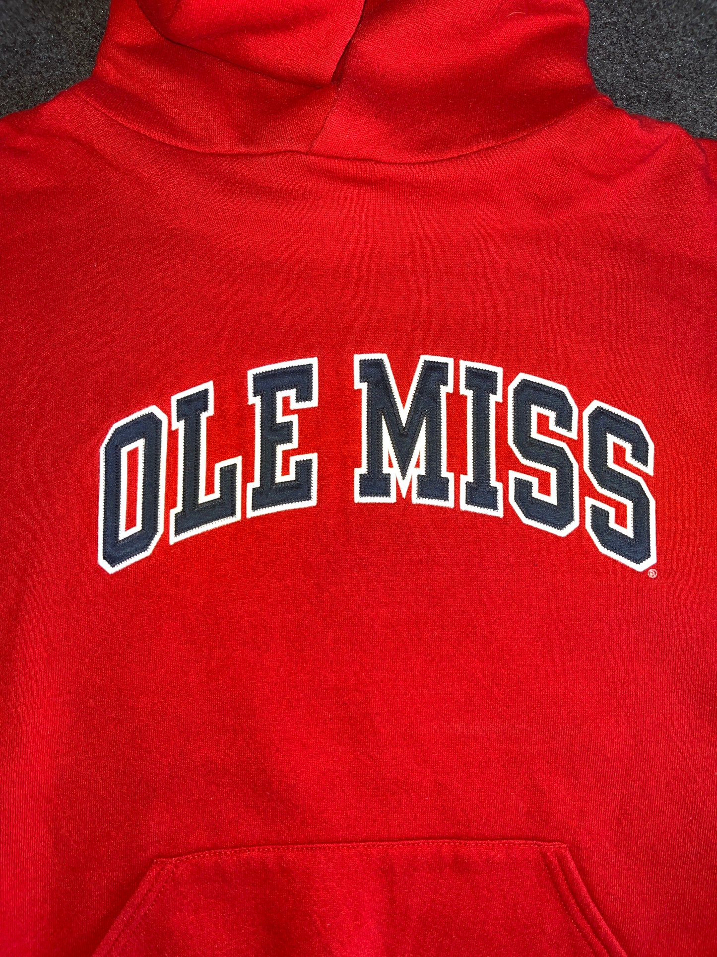 Russell Athletics Ole Miss Red College Hooded Sweatshirt - XLarge - 25" x 26.5"