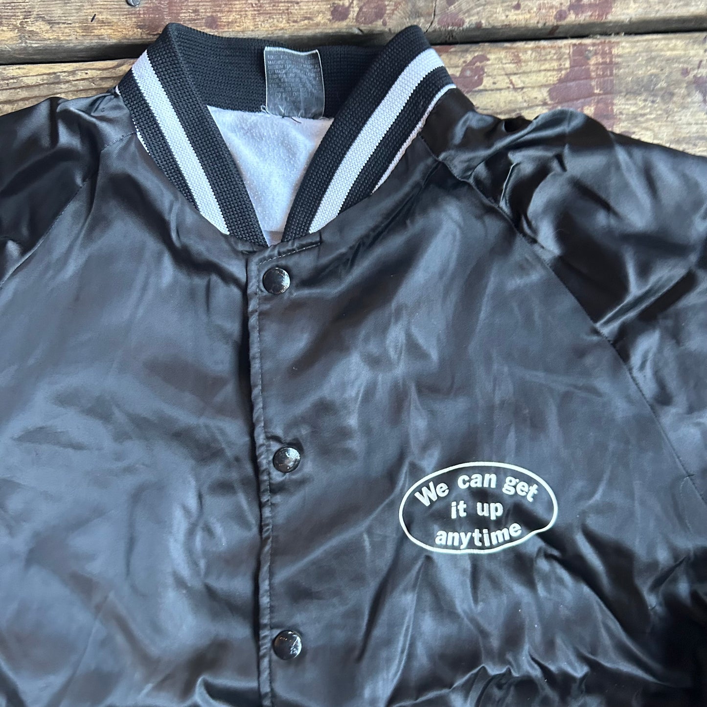 80’s Dowling Erectors We Can Get It Up Anytime Bomber Jacket Coat - Boxy XLarge - 25” x 26”