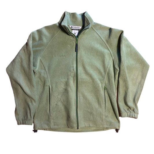 Columbia Green Fleece Zip Up - Medium - 21” x 23”