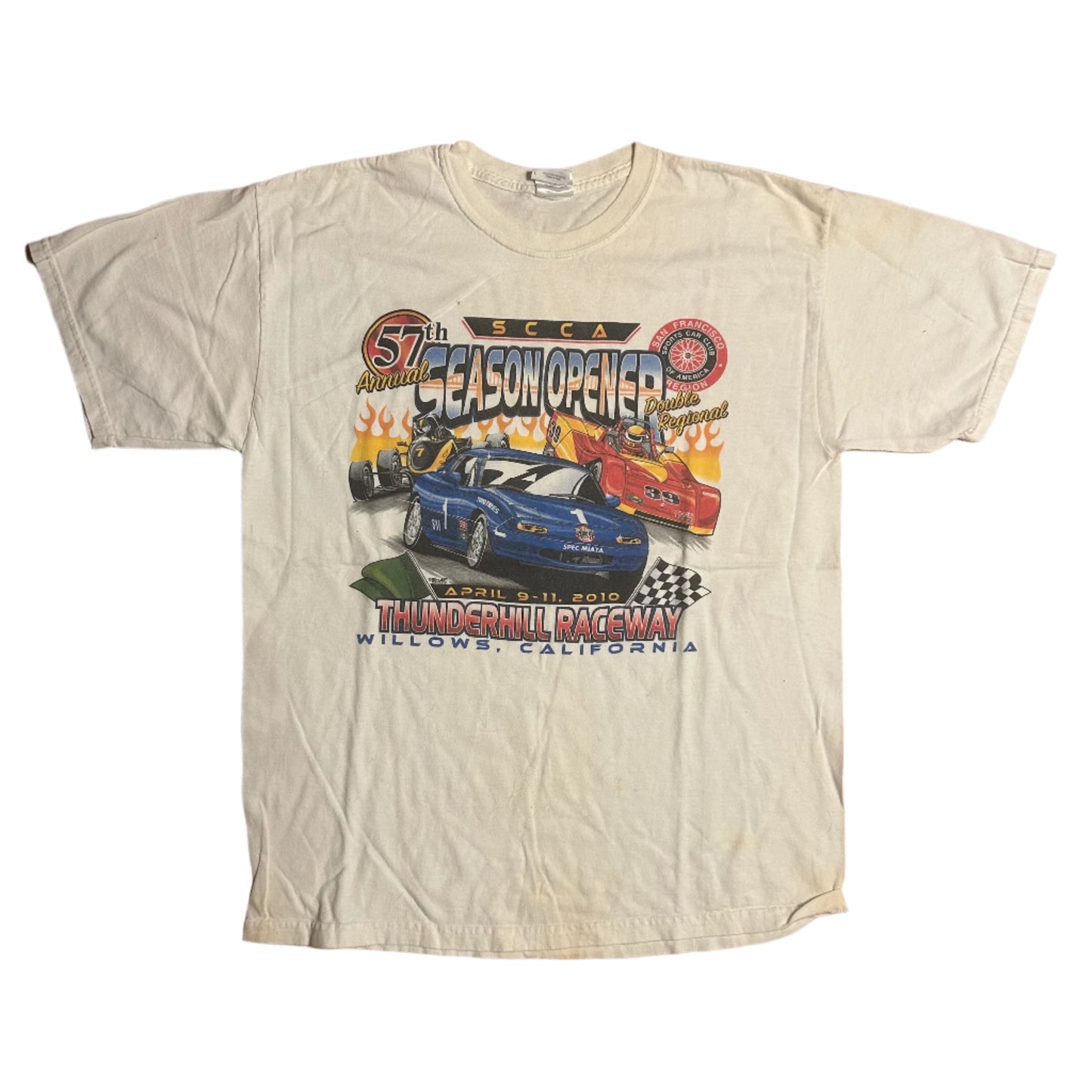 2010 San Francisco Sports Car Club Thunderhill Raceway SCCA California Tshirt - Medium - 21” x 27.5”