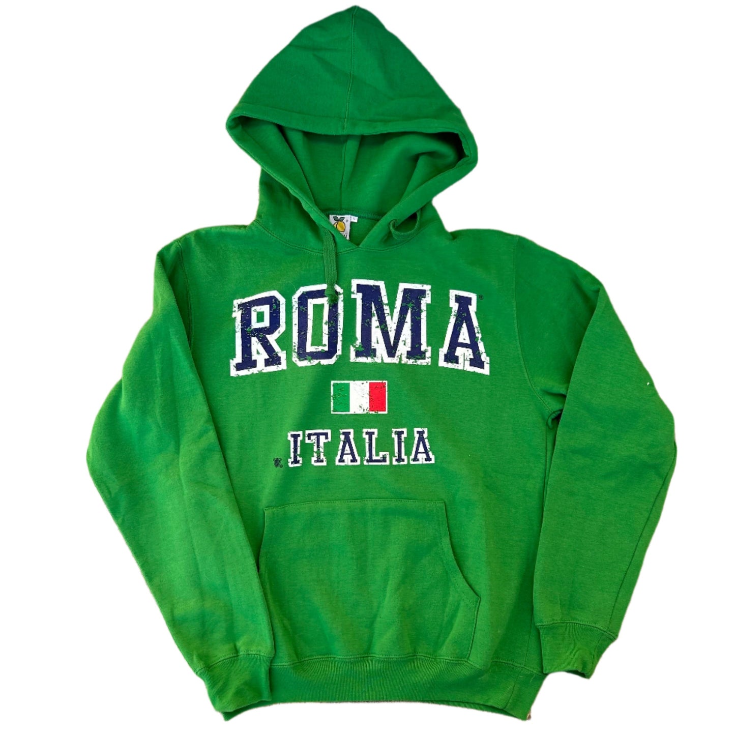 00’s Roma Italia Hooded Sweatshirt - Cropped Large - 22" x 24"