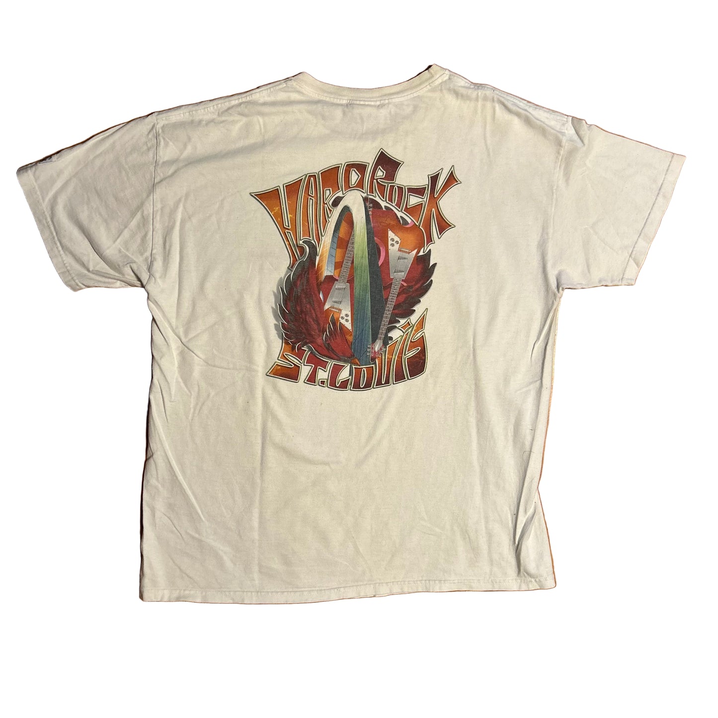 Hard Rock Cafe St Louis White Tshirt - Large - 23” x 28”