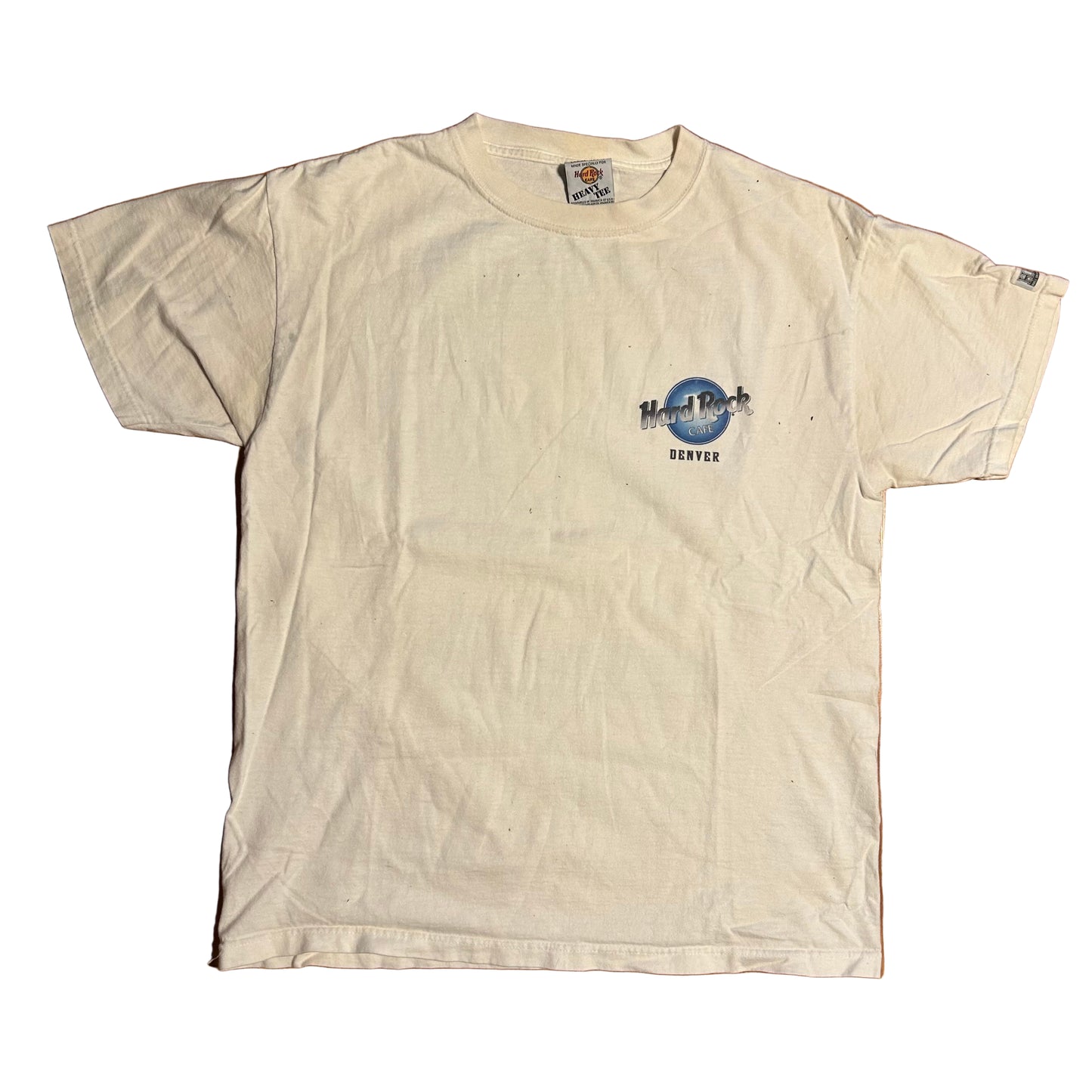 Hard Rock Cafe Heavy Tee Rock’N The Rockies Denver White Tshirt - Medium - 21” x 27.5”