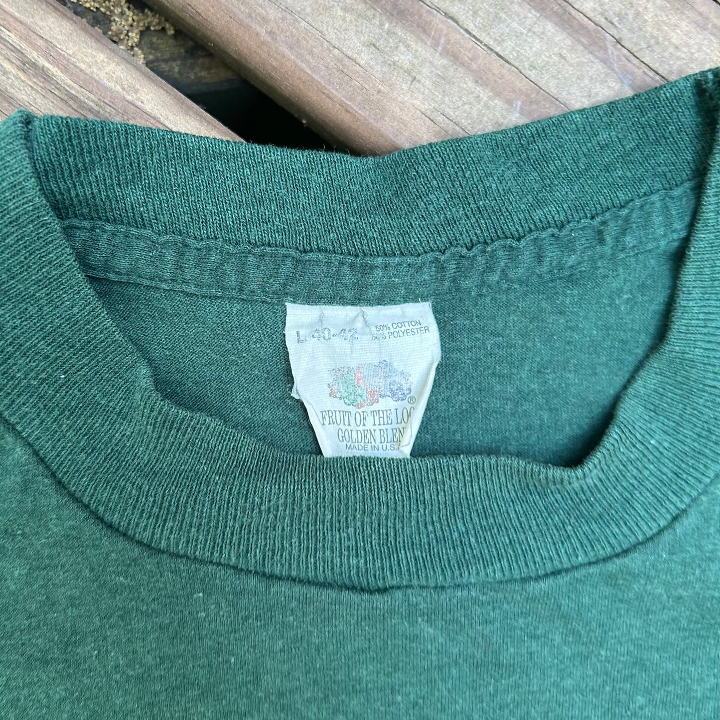 90’s FOTL Green Blank Pocket Tshirt - Small - 19” x 27”