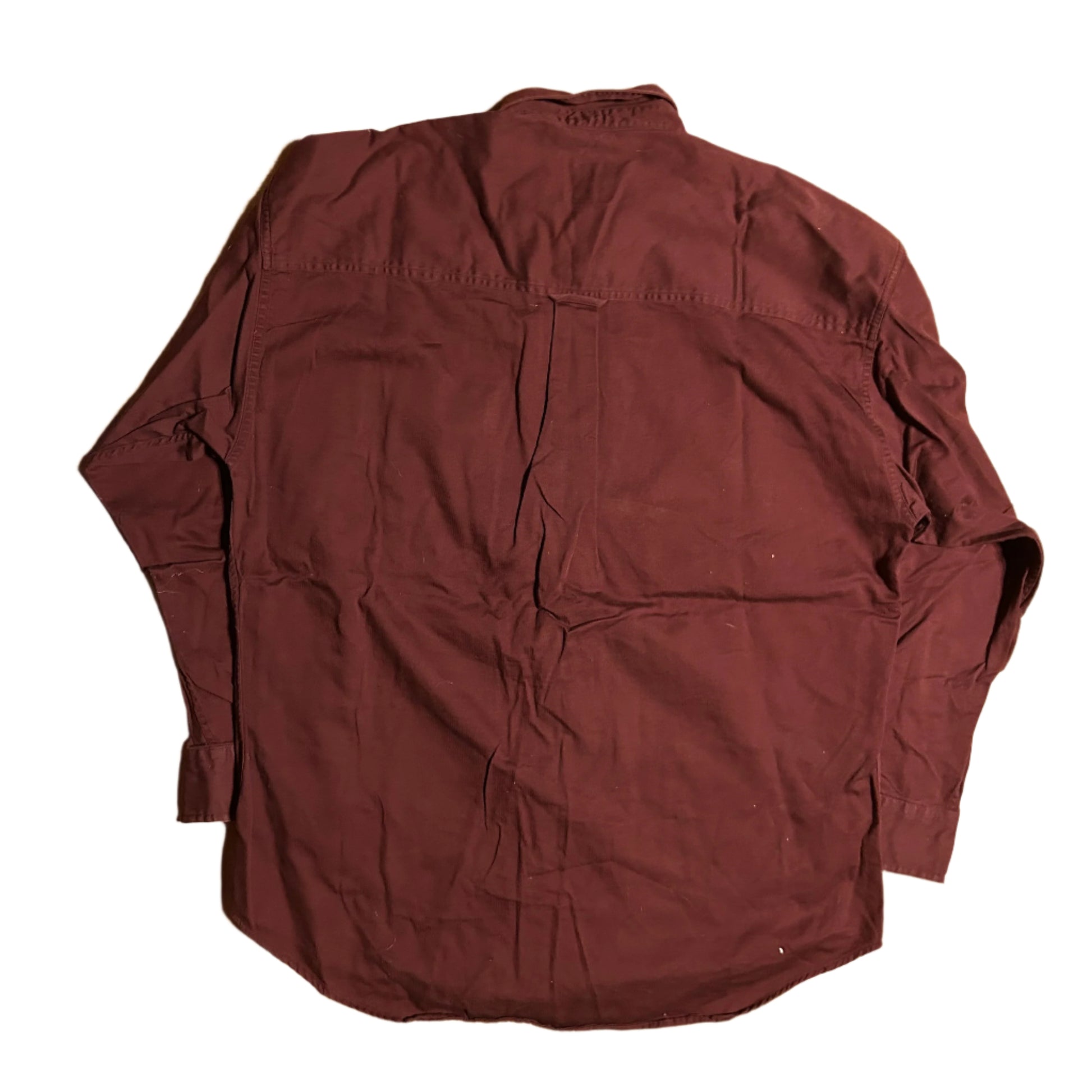 chaps button down dress shirts Chaps Ralph Lauren Cotton Maroon Burgundy Button Up Down Pocket Dress Shirt - XLarge