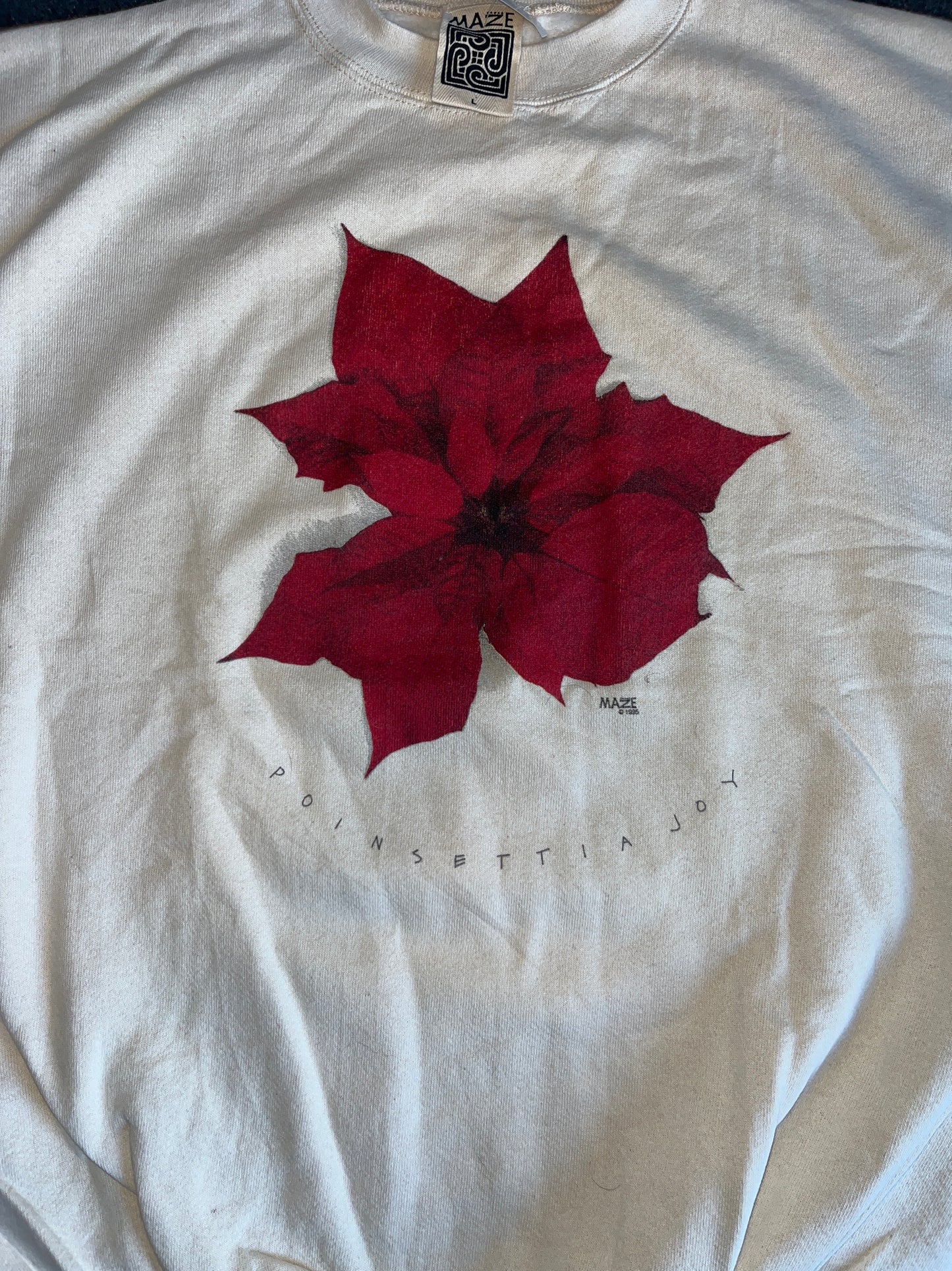 Maze Poinsettia Joy Crewneck Sweatshirt - XLarge - 25.5" x 29"