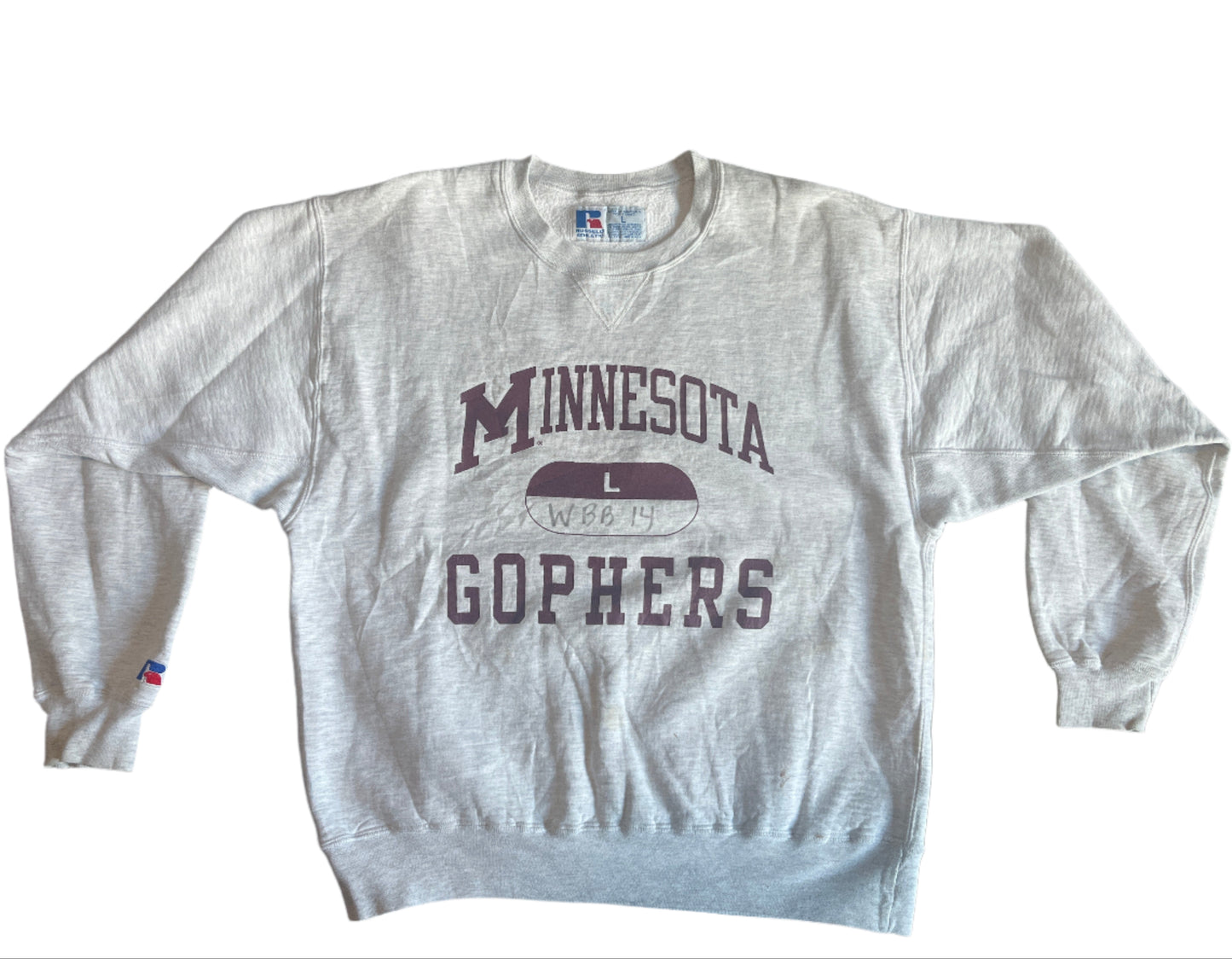 90's Russell Athletics Minnesota Gophers Crewneck Sweatshirt - Large - 23" x 26"