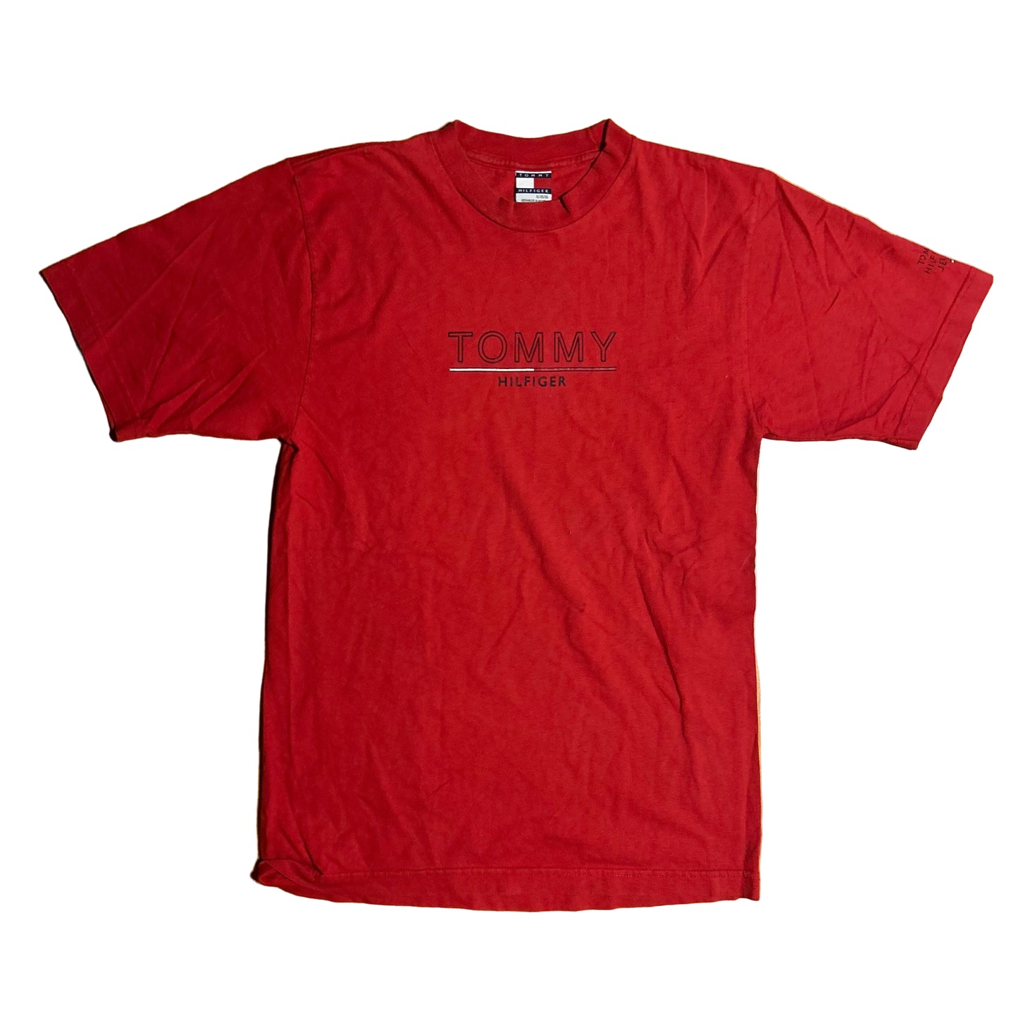 Tommy Hilfiger Red Logo Tshirt - Small - 18” x 28”