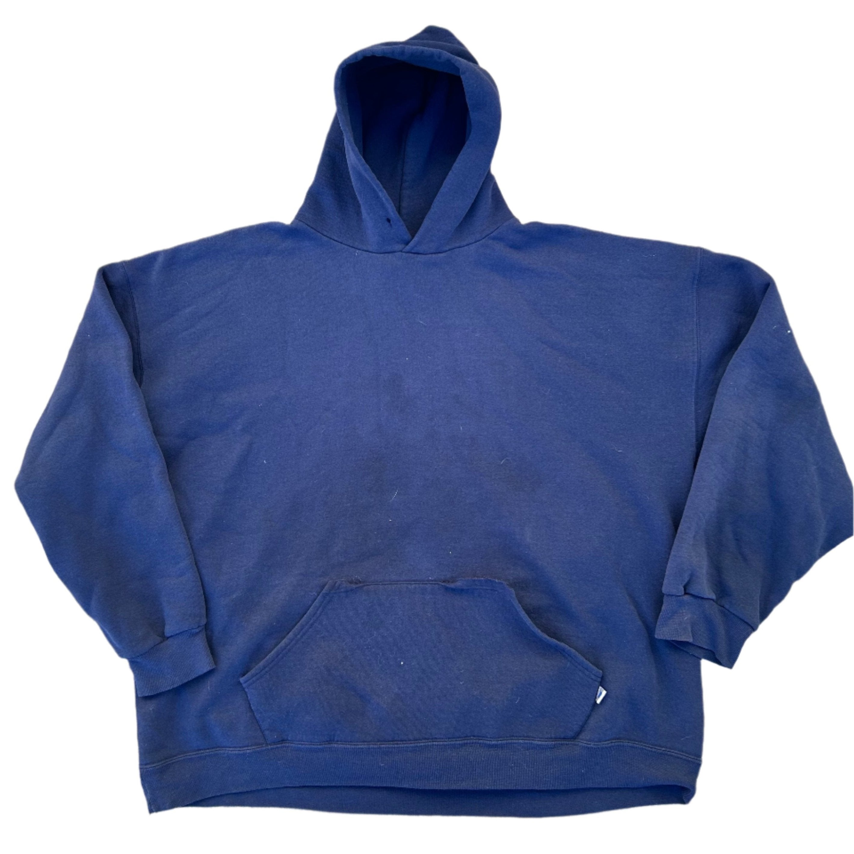 00's Russell Athletic Blank Hooded Sweatshirt - XLarge - 26