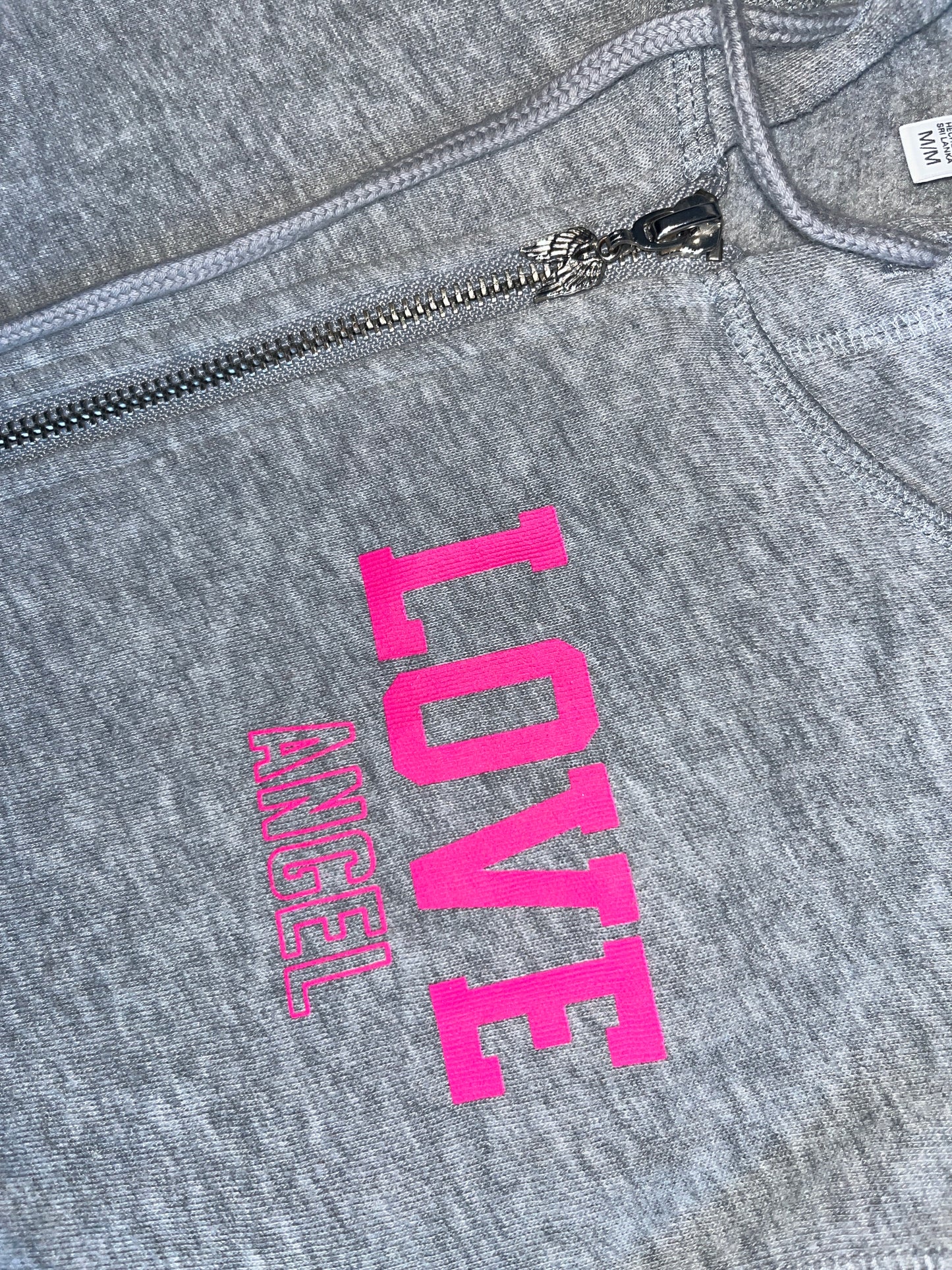 Pink Love Zip Up Hoodie Sweatshirt - Small - 18" x 23"