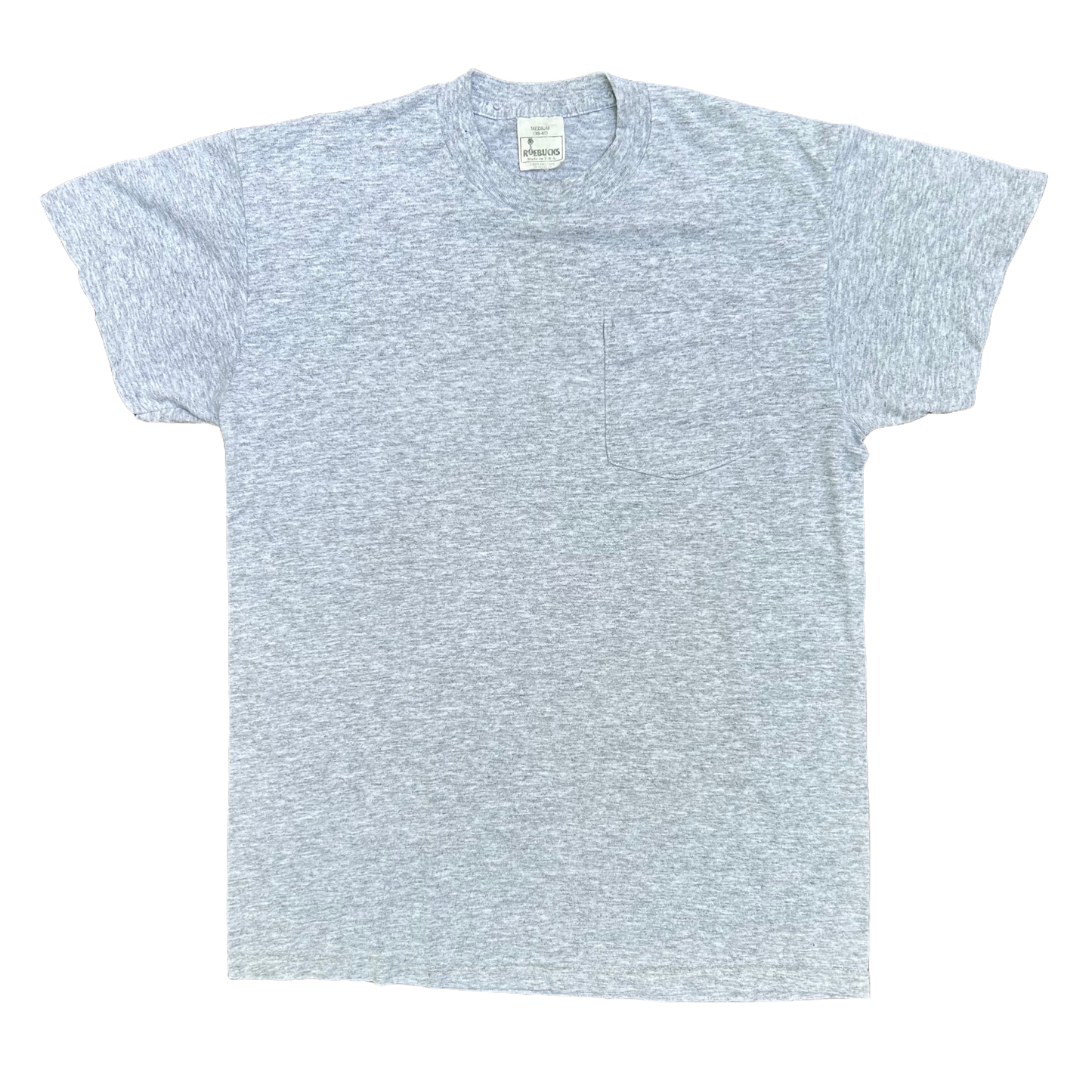 80/90’s Roebucks Blank Grey Pocket Tshirt - Small - 18.5” x 26.5”