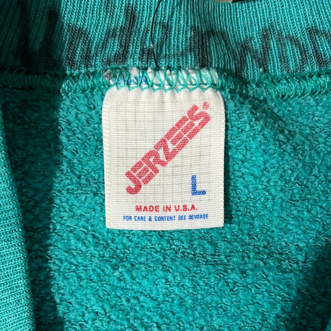 90’s Jerzees Blank Turquoise Crewneck Sweatshirt - Medium - 21” x 25.5”