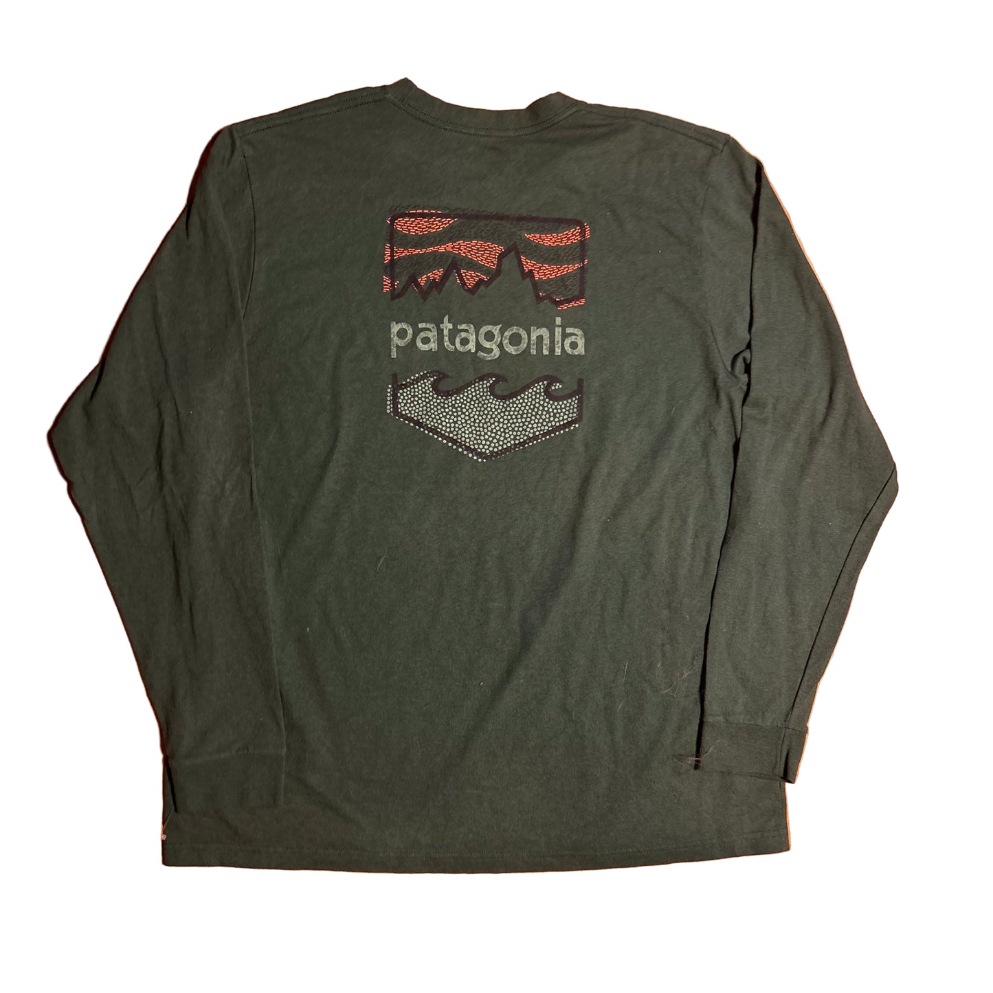 Patagonia Phartagonia Logo Green Longsleeve Shirt - Large - 22.5” x 28”