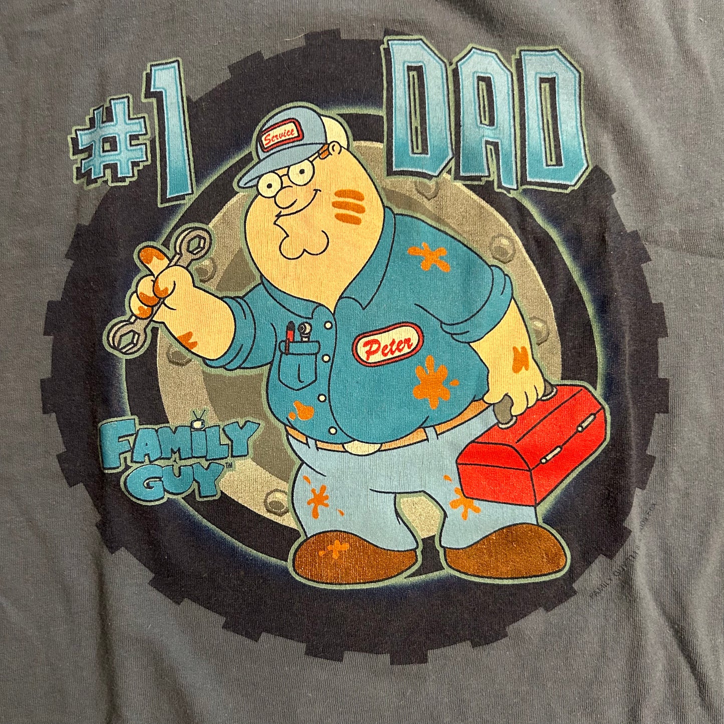 Gildan Fox Family Guy Peter Griffin #1 Dad TV Cartoon Tshirt - Large - 23” x 27”