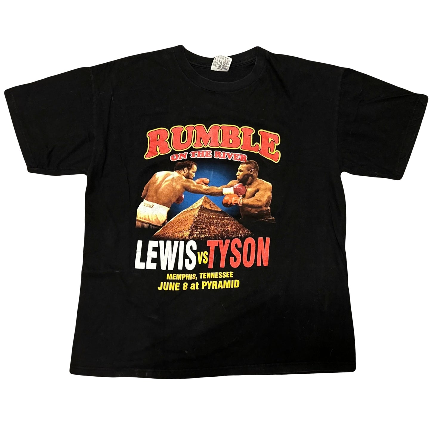 00’s Rumble on the River Tour Champ Mike Tyson Lennix Lewis Pyramid Memphis Boxing June 8 2002 Tshirt - XLarge - 23.5” x 28.5”