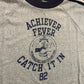 80’s Velva Sheen Achiever Fever Catch It In 1982 Grey Tshirt - Medium - 21” x 27”