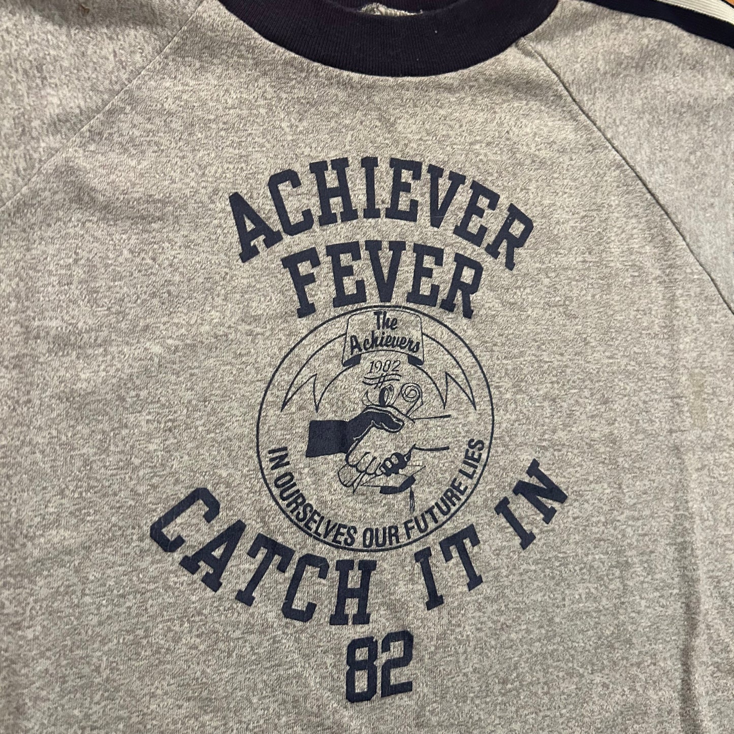 80’s Velva Sheen Achiever Fever Catch It In 1982 Grey Tshirt - Medium - 21” x 27”