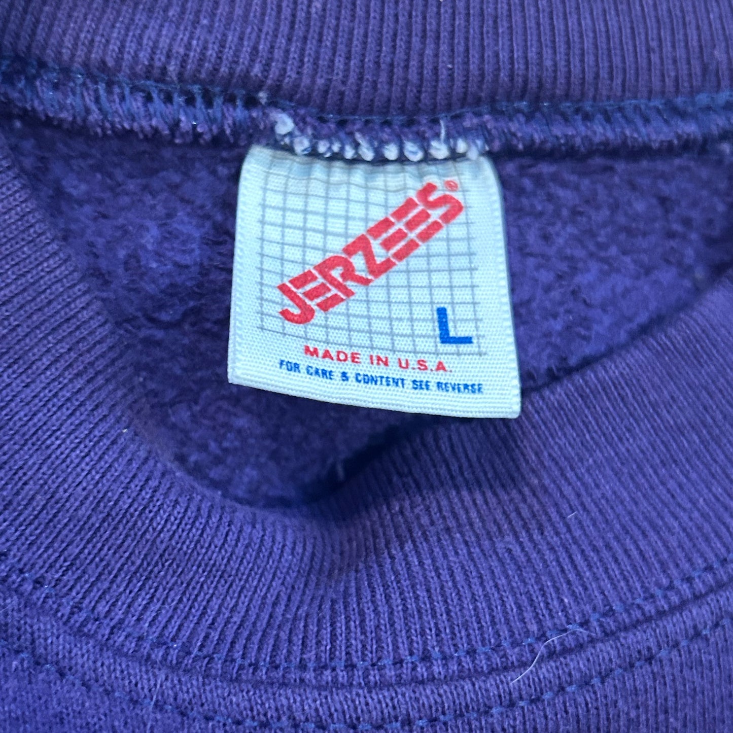 90’s Blank Purple Jerzees Crewneck Sweatshirt - Large - 22” x 25”