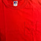 90’s Russell Athletic Red Blank Pocket Tshirt - Large - 23” x 29”