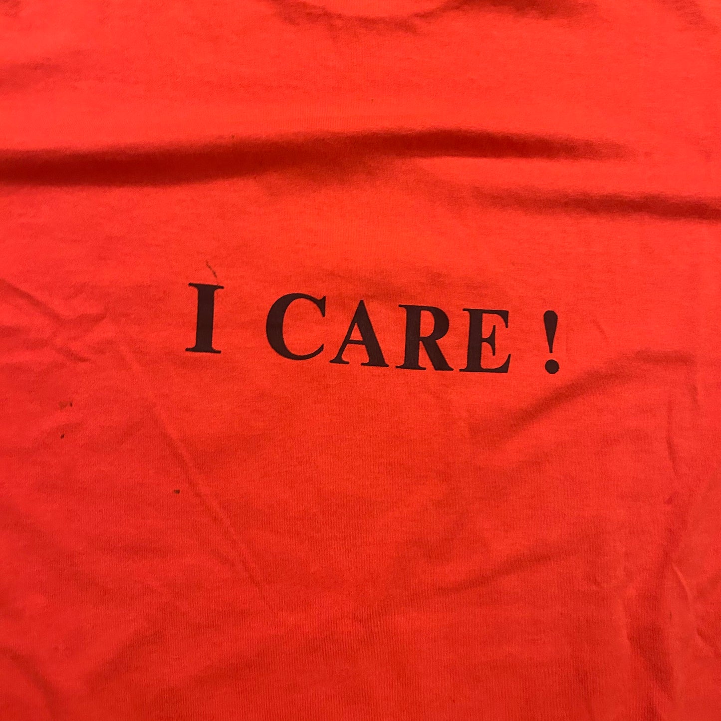 80/90’s Hanes Fifty Fifty Pows Mias Who Cares? I Care! Cotton Tshirt - Large - 23” x 30”